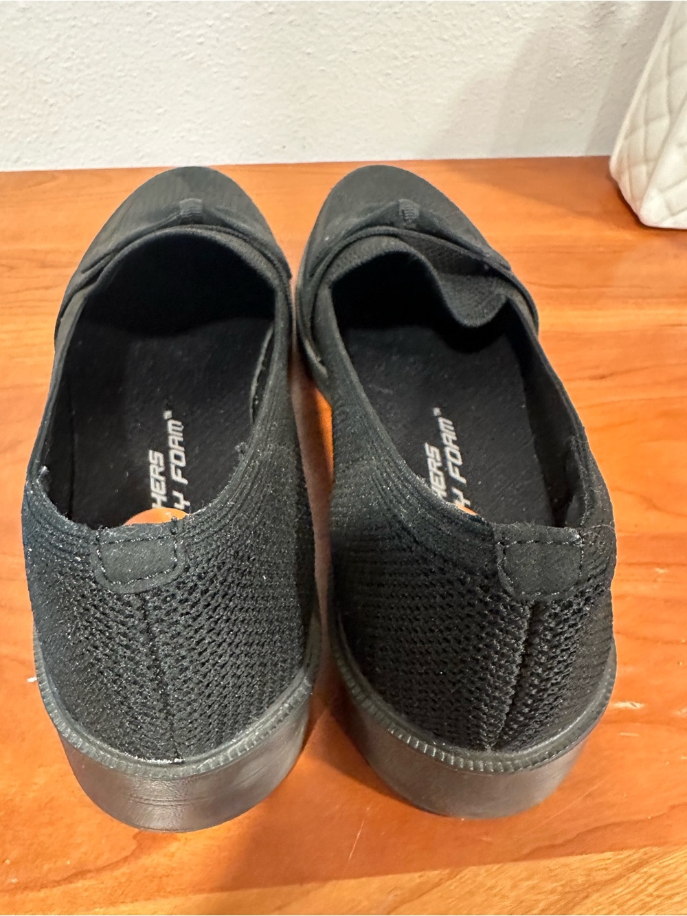 Skechers Black Knit Slip-On Loafers with Bow Accent - Picture 6 of 6